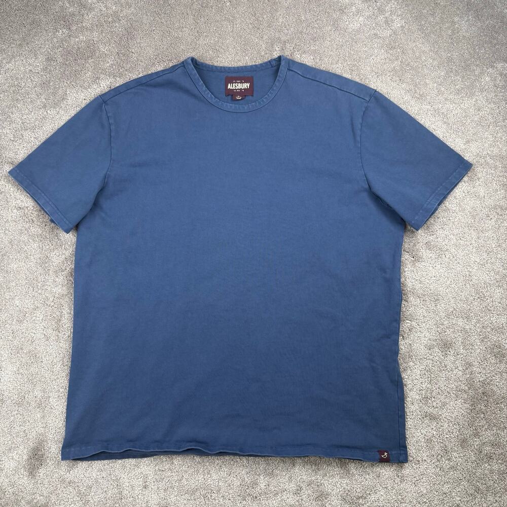 Alesbury Blank Tee Size XL Slate Blue Cotton Crew Neck Minimalist